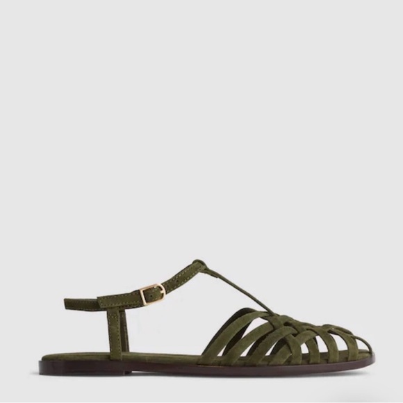 Women's olive green fisherman sandals. Suede. - Picture 8 of 8